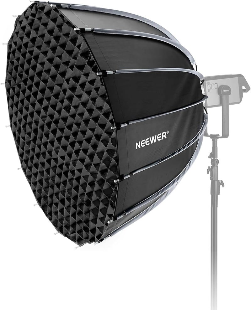 Neewer Basics Parabolic Softbox Bowens Mount, 47" Quick Release Soft Box Light Diffuser/Grid/Bag Compatible with Godox Compatible with Aputure 600d Studio Photography Video Recording Lighting, NS39P - Image 1